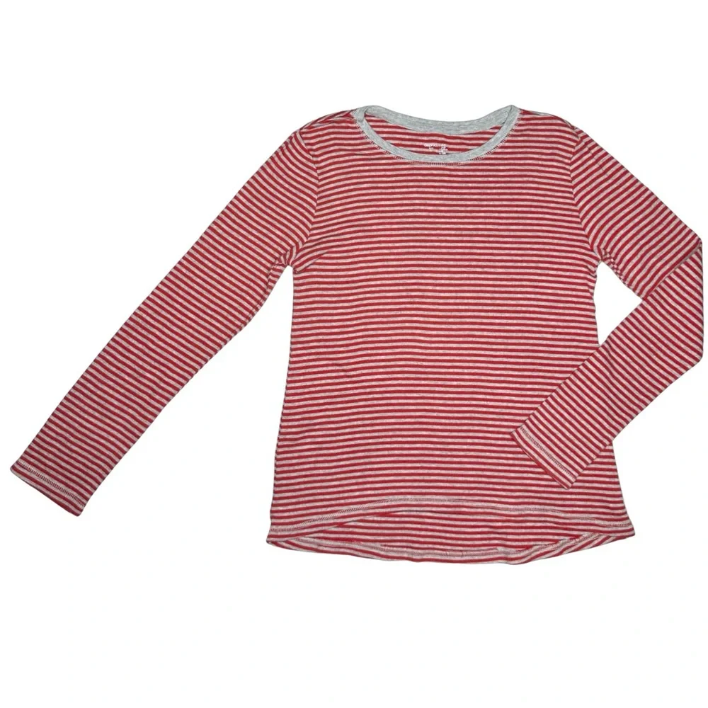 Gap SOFT Red And‎ Grey Stripe Tee